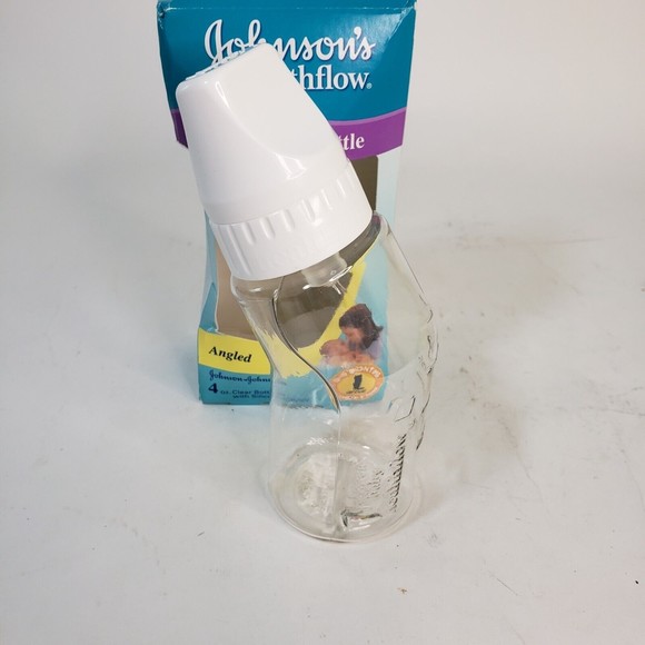 New NOS 2000 Johnson's Healthflow Angled Baby Bottle Stage 1 Slower Flow - Picture 8 of 9